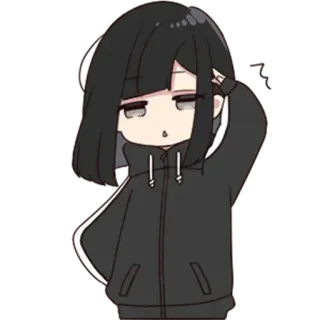 👍 anime girl, cute, chibi, girl, cartoon telegram sticker