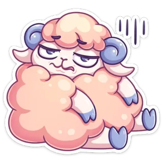 🥴 gggg овца, милый, уставший, мультик, животное whatsapp sticker