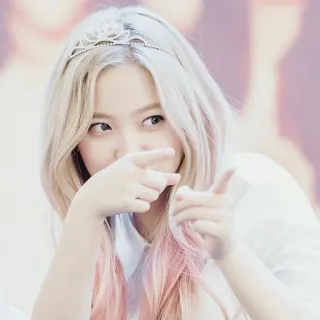 ✨ K-pop, cantante, pelo rubio, coreana, mujer, retrato, chica telegram sticker