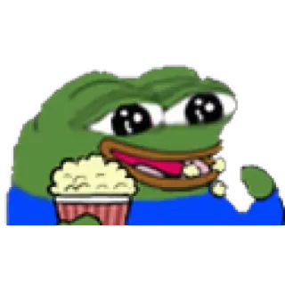 😁 Pepe เปเป้, กบ, ป๊อปคอร์น, มีม, Twitch, อิโมติคอน whatsapp sticker