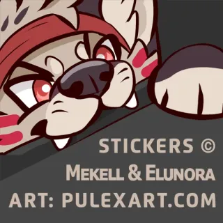 📳 STICKERS © Mekell & Elunora ART: PULEXART.COM adesivo, ilustração, animal, leopardo, desenho animado telegram sticker