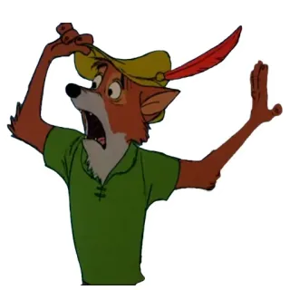 😲 Robin Hood cartoon, fox, Robin Hood, Disney, character whatsapp sticker