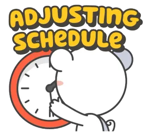⏰ ADJUSTING
SCHEDULE agenda, tempo, relógio, ajustar, urso, desenho animado telegram sticker