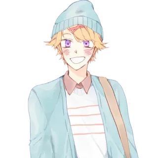 😁 Anime, Dibujos animados, Personaje, Chico, Retrato, Ilustración telegram sticker