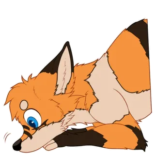 🦊 rubah, furry, hewan, oranye, kartun telegram sticker