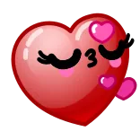 😉 hati, cinta, ciuman, kartun, Valentine, emoji whatsapp sticker