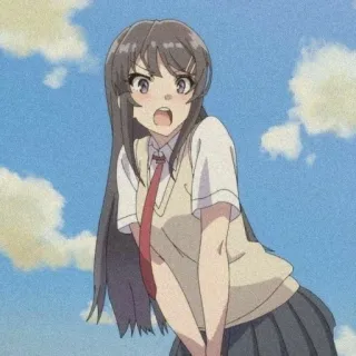 😠 Mai Sakurajima Rascal Does Not Dream of Bunny Girl Senpai Anime, Garota, Uniforme, Bunny Girl Senpai, Mai Sakurajima telegram sticker