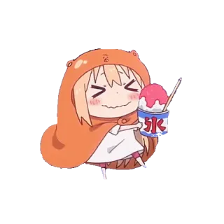 🍦 Umaru Doma Himouto! Umaru-chan Anime, Umaru, Mignon, Joyeux, Kawaii, Nourriture whatsapp sticker