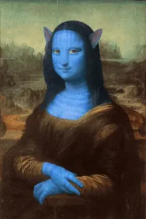 🤨 Mona Lisa Mona Lisa, Avatar, Leonardo da Vinci, parodia, mashup, arte whatsapp sticker