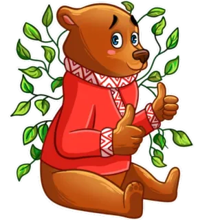 👍 bear, cartoon, animal, sticker, thumbs up telegram sticker