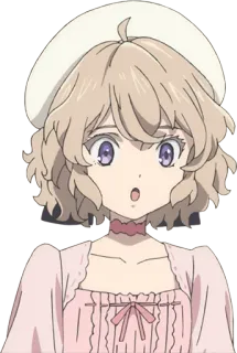 😯 Аниме, Девушка, Милая, Мультфильм, Персонаж, Иллюстрация telegram sticker