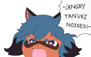 😠 ANGRY TANUKI NOISES Tanuki, arrabbiato, rumori, cartone animato, anime telegram sticker