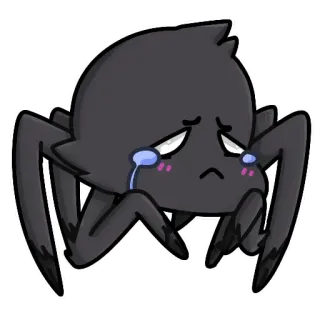 😢 ragno, piangere, triste, cartone animato, carino, insetto, animale telegram sticker