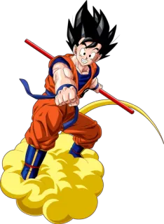 ⚫ Goku Dragon Ball Anime, Artes Marciais, Nuvem, Voando, Luta telegram sticker