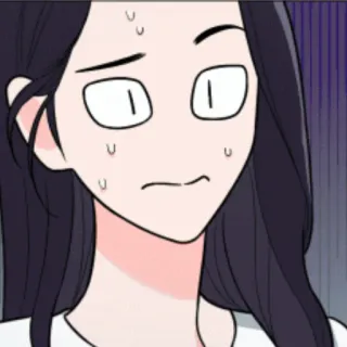 😩 Dessin animé, Visage, Inquiet, Choqué, Nerveux, Anxieux, Anime, Femme, Expression telegram sticker