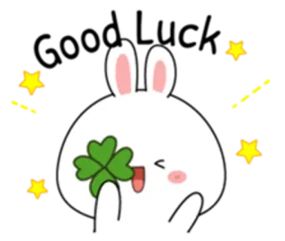 😕 thỏ, cỏ ba lá, may mắn, ngôi sao, dễ thương, thỏ con telegram sticker