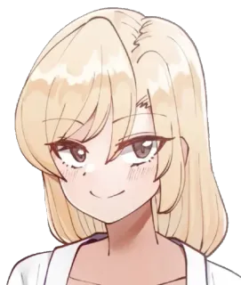 😏 Anime, blonde Haare, Cartoon, Frau, Mädchen, Charakter telegram sticker