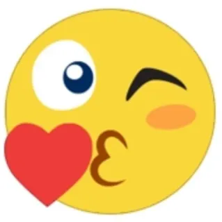 😘 Emoji, Cuore, Amore, Occhiolino, Giallo telegram sticker