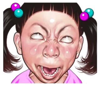 😖 face, expression, angry, child, cartoon, girl, meme, funny telegram sticker