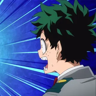 🥦 Izuku Midoriya My Hero Academia anime, shocked, surprised, My Hero Academia, Izuku Midoriya, fanart, cartoon telegram sticker