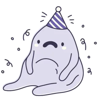 😚 грустный, вечеринка, одинокий, праздник, клякса, мультик telegram sticker