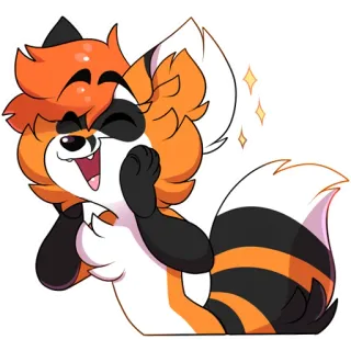 😄 キツネ, 幸せ, 漫画, かわいい, オレンジ, 動物 telegram sticker