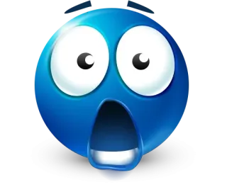 🤩 emoji, azul, impactado, meme whatsapp sticker