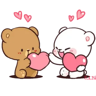 💗 熊, 爱, 心, 可爱, 卡通 telegram sticker