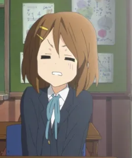 🌟 Yui Hirasawa K-On! anime, k-on, yui hirasawa, girl, school uniform telegram sticker