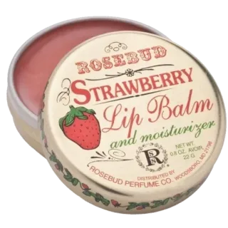 🧴 ROSEBUD
STRAWBERRY
Lip Balm
and moisturizer
NET WT
0.8 OZ. AVOIR
22 G
ROSEBUD PERFUME CO. WOODSBORO MD 21796 balsamo labbra, fragola, bocciolo di rosa, idratante, cosmetici, bellezza telegram sticker