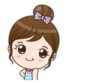 🙍 desenho animado, menina, fofo, laço, anime telegram sticker