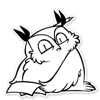😐 부엉이, 새, 만화, 동물, 스티커 telegram sticker