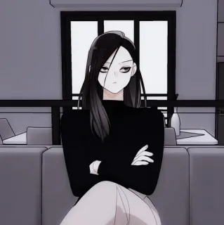 🖤 donna, anime, ragazza, posa, stile telegram sticker
