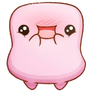 😮 carino, kawaii, rosa, personaggio whatsapp sticker