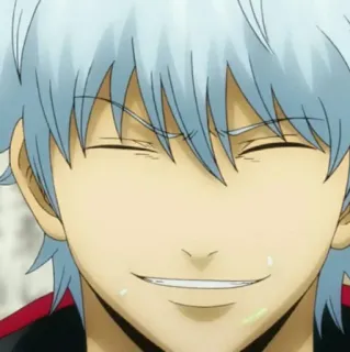 🔮 Sakata Gintoki Gintama Anime, Gintama, Sakata Gintoki, Sonriendo, Retrato, Pelo plateado telegram sticker