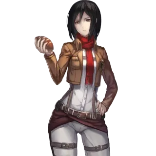 🥖 Mikasa Ackerman Attack on Titan Mikasa, Ackerman, Attack on Titan, Anime, Manga, Verkenningslegioen, Militair telegram sticker