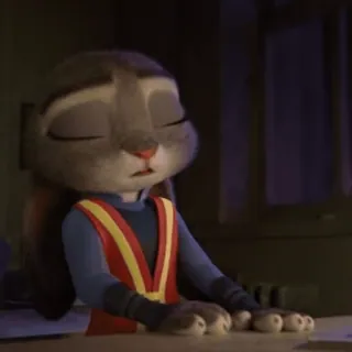 😕 Judy Hopps Zootopia lapin, police, policier, animal, dessin animé telegram sticker