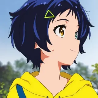 🥖 Ai Ohto Wonder Egg Priority аниме, персонаж, девушка, милый, портрет, желтое худи telegram sticker