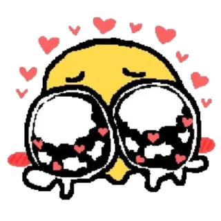 🥰 süß, Liebe, Herzen, gelb, Augen telegram sticker