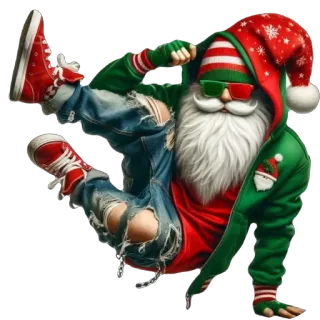 🫥 santa claus, christmas, holiday, dancing, streetwear, cool, stylish, urban telegram sticker