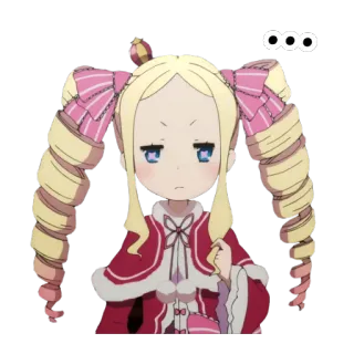 💬 Beatrice Re:Zero anime, cute, pout, girl, lolita whatsapp sticker