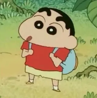 🐧 Shin-chan Nohara Crayon Shin-chan Shin-chan, Anime, Cartoon, Figur, Rucksack, süß telegram sticker