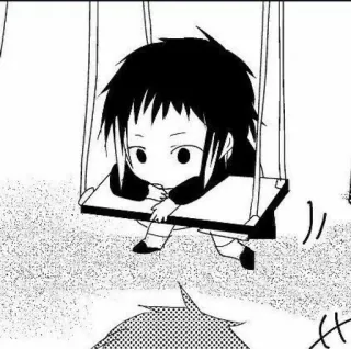 🖤 anime, manga, chibi, swing, cute telegram sticker