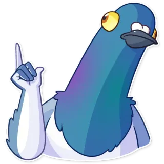 🖕 นกพิราบ, นก, สัตว์, สติกเกอร์ telegram sticker