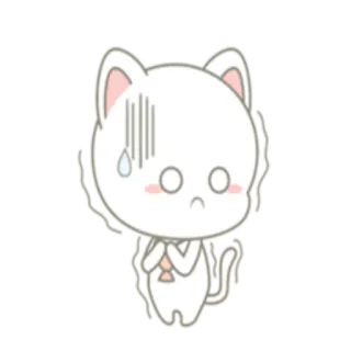 😰 cat, cute, sticker, animal, cartoon, white cat, kawaii telegram sticker