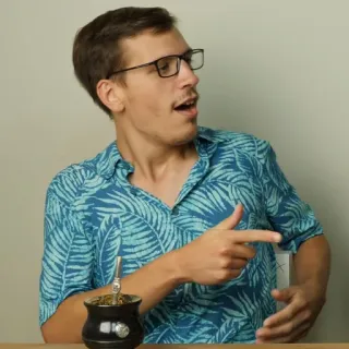 👉 man, glasses, pointing, tea, mate, portrait telegram sticker