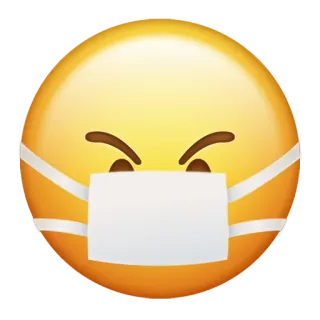 😠 Emoji, Marah, Bermasker, Covid, Wajah, Kuning whatsapp sticker