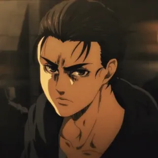 π Eren Yeager Attack on Titan anime, character, eren yeager, attack on titan, serious, grim telegram sticker