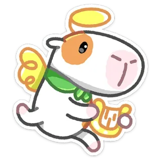 😇 tier, engel, cartoon, süß, illustration, sticker whatsapp sticker