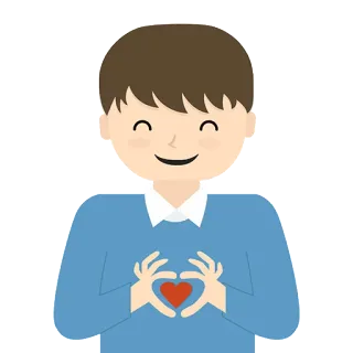 ❤ 愛, ハート, 漫画, ポジティブ, 共感, 優しさ telegram sticker
